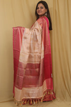 Exquisite Pastel Banarasi Cotton Silk Saree - Luxurion World