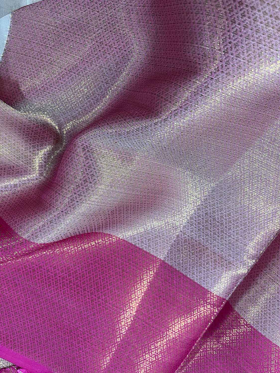 Exquisite Pastel Banarasi Cotton Silk Saree - Luxurion World