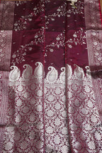 Regal Purple Banarasi Silk Saree with Embroidery - Luxurion World