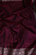 Regal Purple Banarasi Silk Saree with Embroidery - Luxurion World