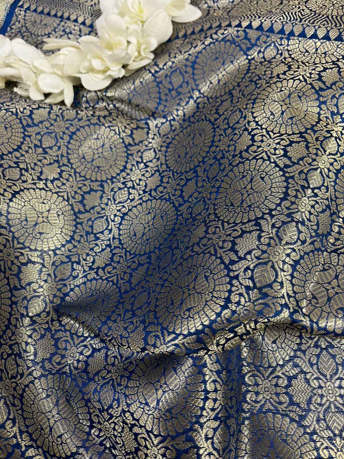 Elegant Blue Banarasi Silk Saree - Luxurion World