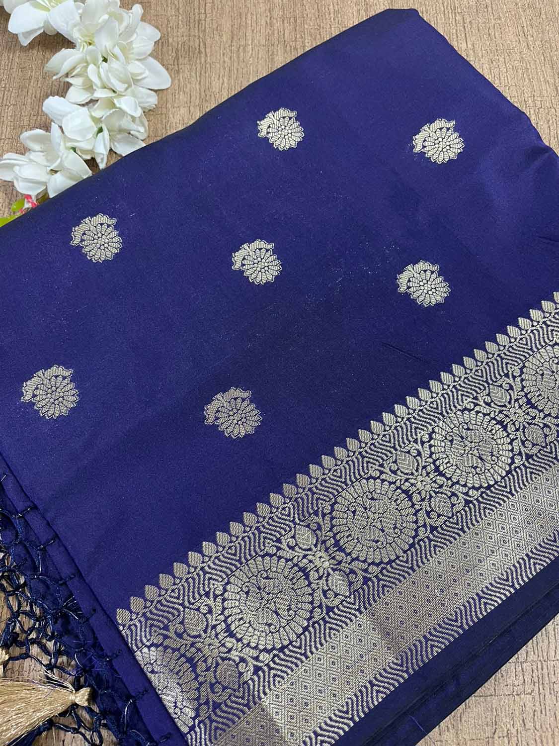 Royal Blue Banarasi Silk Saree - Classic Elegance - Luxurion World