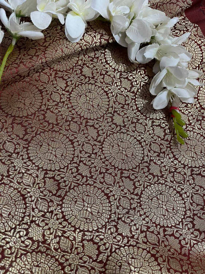 Elegant Brown Banarasi Silk Saree - Luxurion World