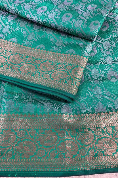 Elegance: Green Banarasi Silk Saree - Luxurion World