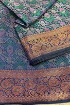 Blue Banarasi Silk Saree - Elegant and Timeless - Luxurion World