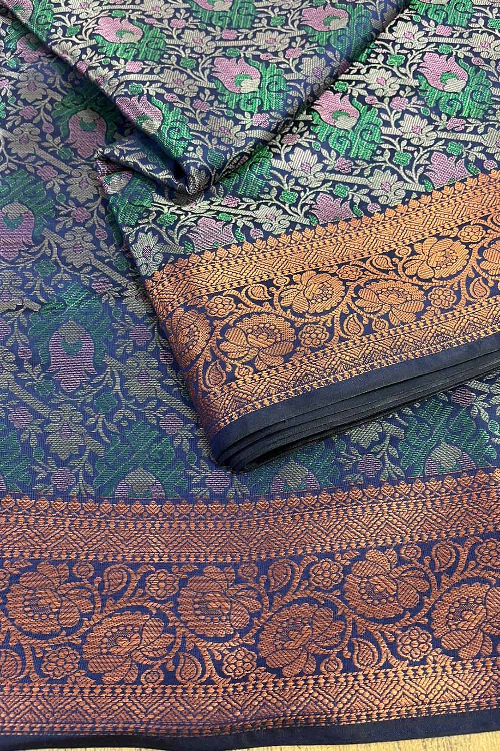 Blue Banarasi Silk Saree - Elegant and Timeless - Luxurion World
