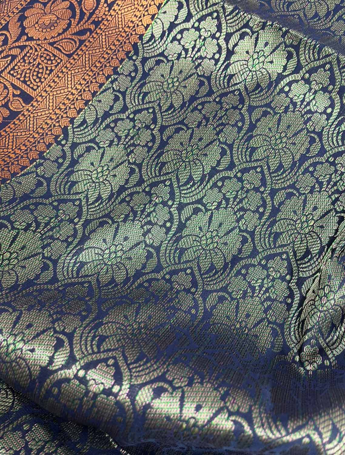 Blue Banarasi Silk Saree - Elegant and Timeless - Luxurion World