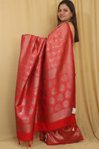 Stunning Red Banarasi Silk Saree - Elegant and Timeless - Luxurion World