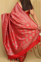 Stunning Red Banarasi Silk Saree - Elegant and Timeless - Luxurion World