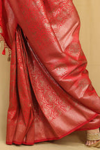 Stunning Red Banarasi Silk Saree - Elegant and Timeless - Luxurion World