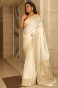 Dyeable Banarasi Mashru Silk Plain Saree - Luxurion World