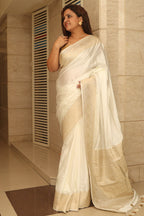 Dyeable Banarasi Mashru Silk Plain Saree - Luxurion World