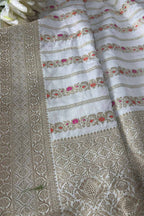 Dyeable Banarasi Mashru Silk Meenakari Saree - Luxurion World