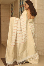 Dyeable Banarasi Mashru Silk Meenakari Saree - Luxurion World