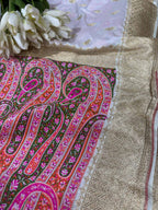 Dyeable Banarasi Mashru Silk Meenakari Saree - Luxurion World