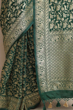 Elegant Green Banarasi Silk Shikargah Design Saree - Luxurion World
