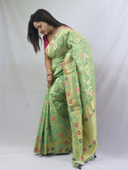 Stunning Green Banarasi Silk Meenakari Saree - Perfect Ethnic Attire - Luxurion World