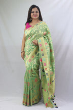 Stunning Green Banarasi Silk Meenakari Saree - Perfect Ethnic Attire - Luxurion World