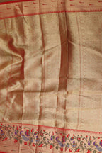 Light Green Banarasi Organza Kora Silk Paithani Border Saree - Luxurion World