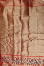 Grey Banarasi Organza Kora Silk Paithani Border Saree - Luxurion World