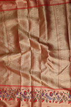 Yellow Banarasi Organza Kora Silk Paithani Border Saree - Luxurion World