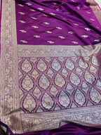 Purple Banarasi Silk Saree - Luxurion World