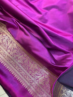 Purple Banarasi Silk Saree - Luxurion World