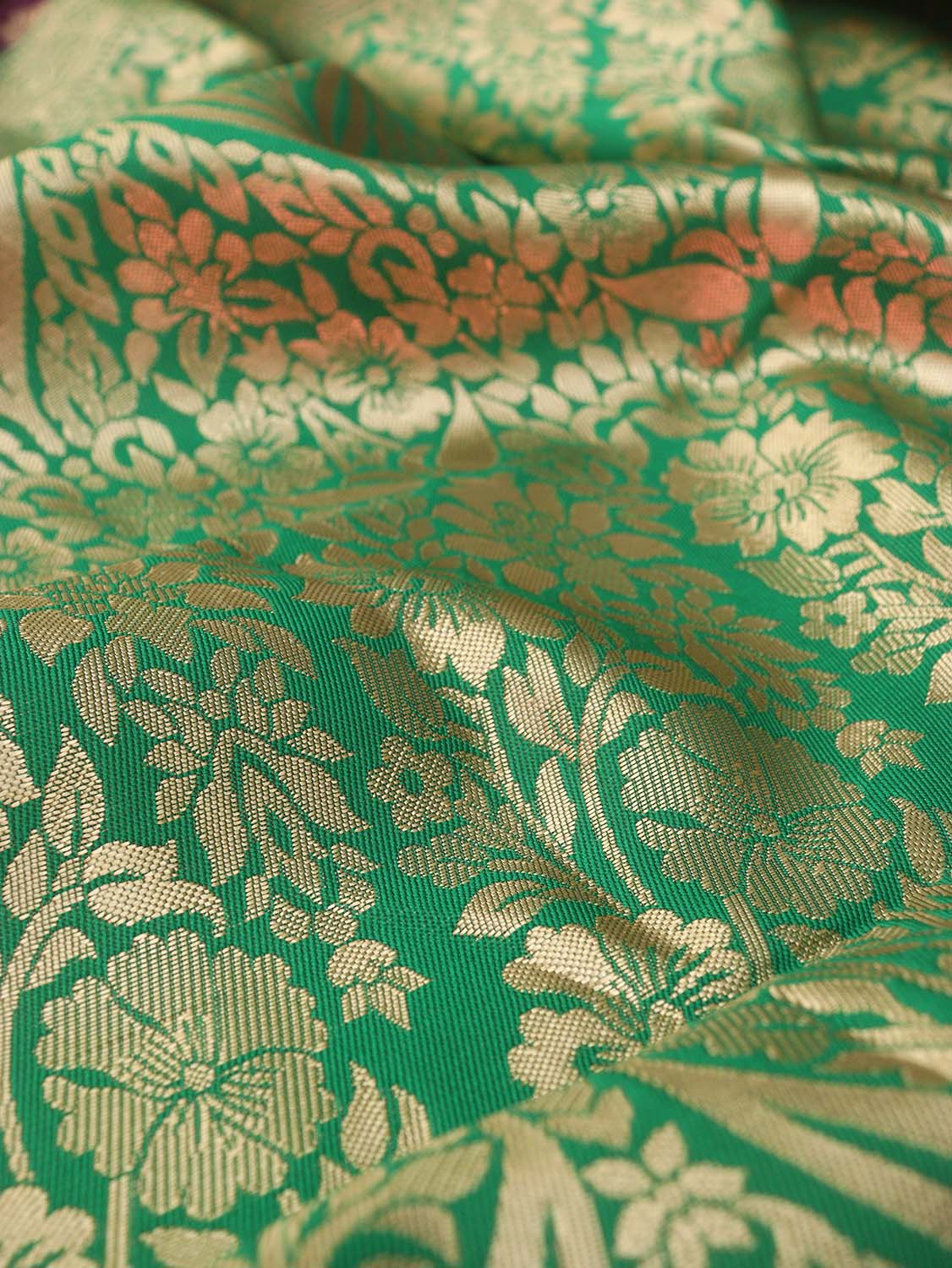 Elegant Purple Banarasi Cotton Silk Saree - Luxurion World