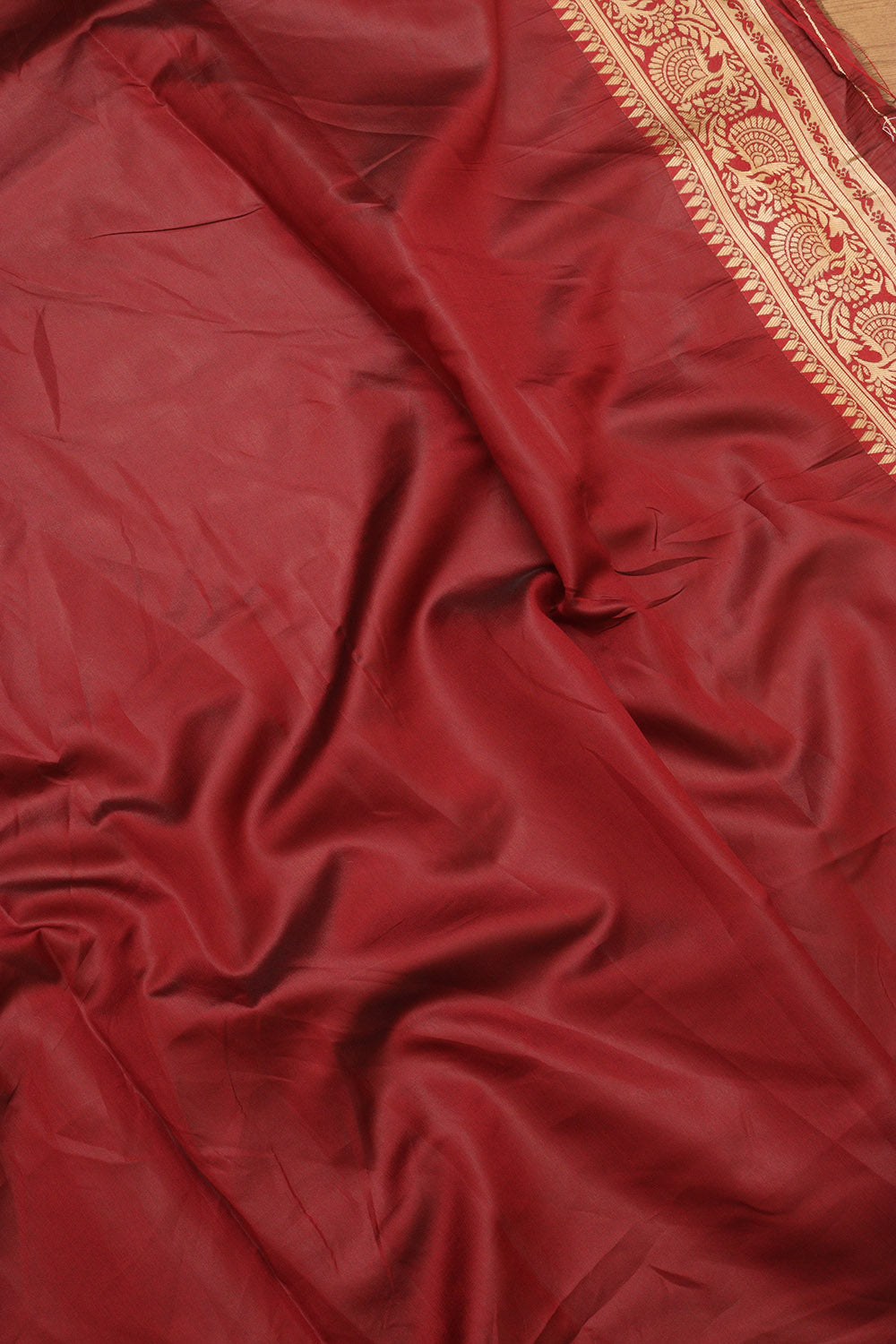 Maroon Banarasi Cotton Silk Saree - Luxurion World