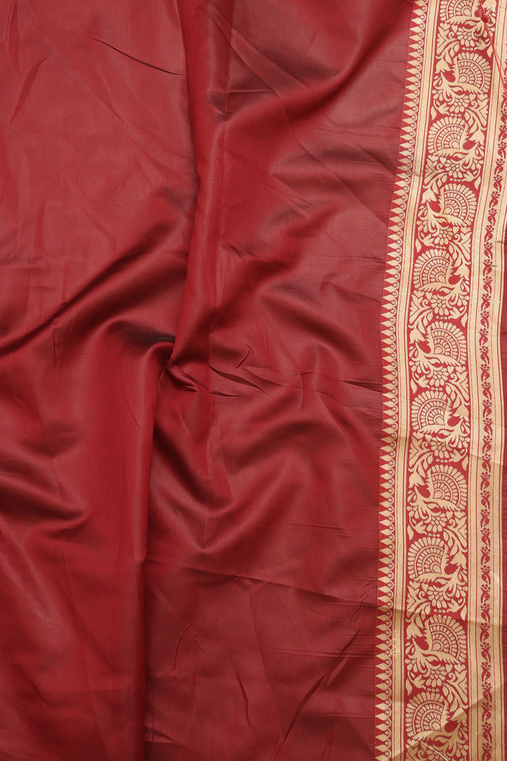 Maroon Banarasi Cotton Silk Saree - Luxurion World