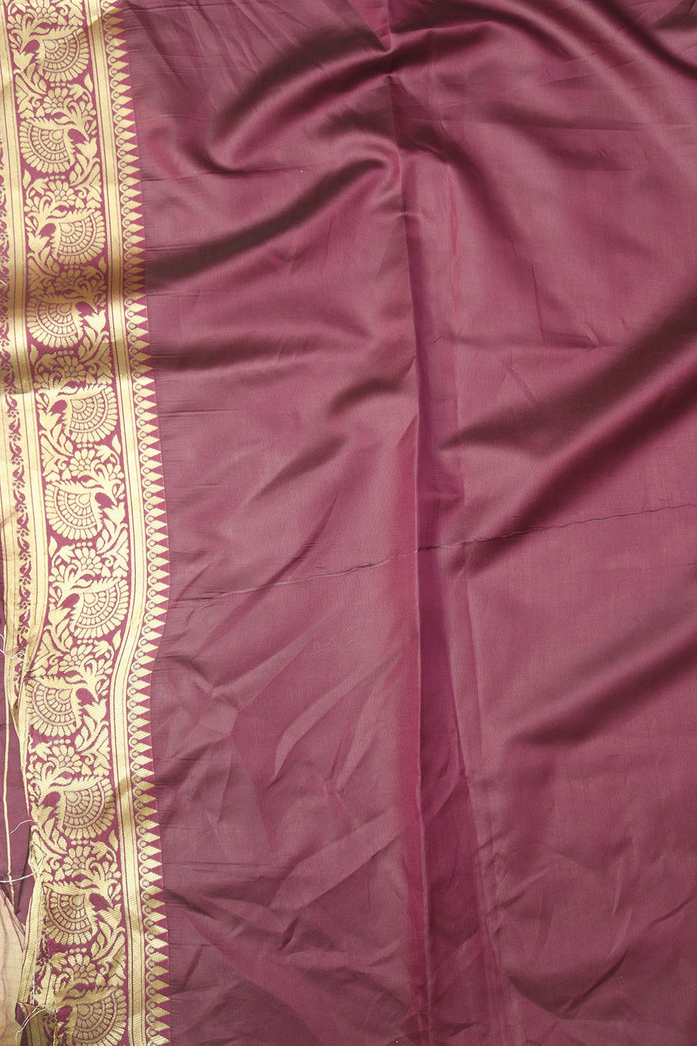 Elegant Purple Banarasi Cotton Silk Saree - Luxurion World