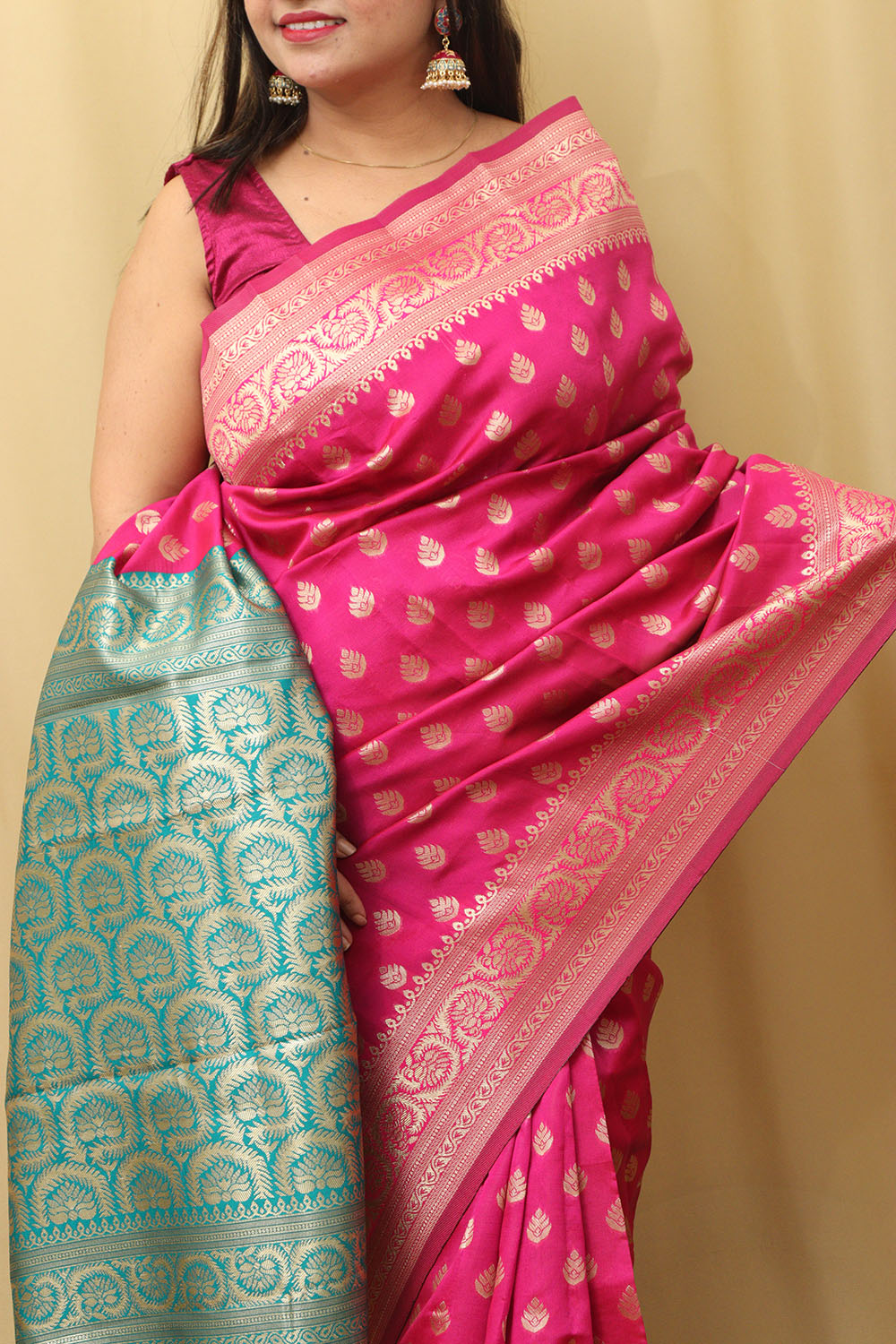 Elegant Pink Banarasi Cotton Silk Saree: A Timeless Classic - Luxurion World