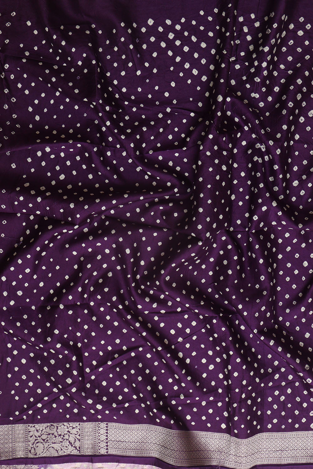 Beautiful Pink & Purple Banarasi Bandhani Pure Chiniya Silk Saree - Luxurion World