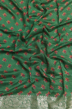 Blue Banarasi Bandhani Pure Chiniya Silk Saree - Luxurion World