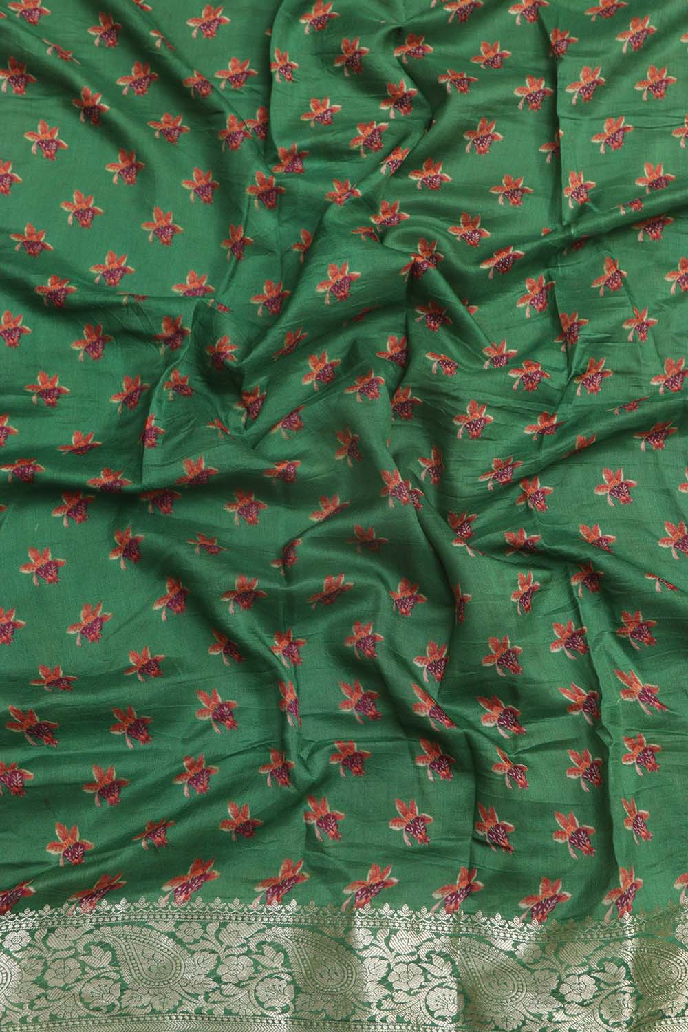 Blue Banarasi Bandhani Pure Chiniya Silk Saree - Luxurion World