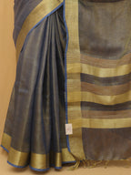 Blue Linen Tissue Silk Saree - Luxurion World