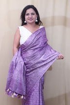 Elegant Purple Bhagalpur Silk Saree - Luxurion World