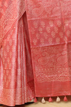 Stunning Pink Bhagalpur Silk Saree - Elegant and Timeless - Luxurion World