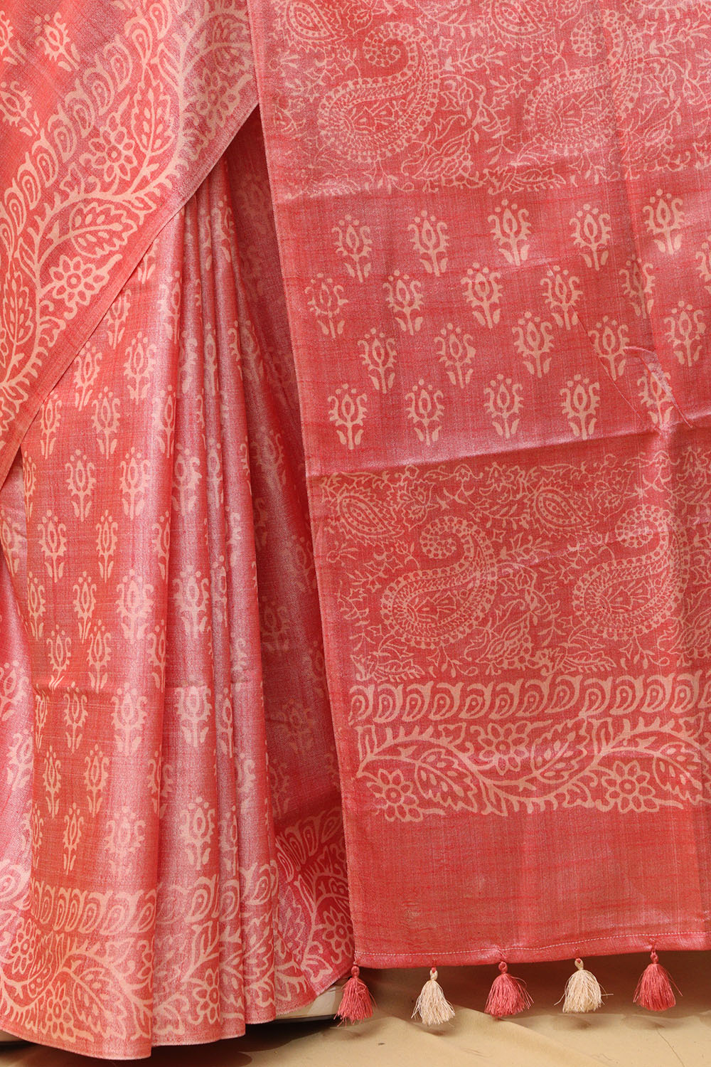 Stunning Pink Bhagalpur Silk Saree - Elegant and Timeless - Luxurion World