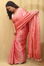 Stunning Pink Bhagalpur Silk Saree - Elegant and Timeless - Luxurion World
