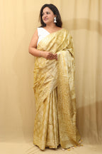 Stunning Yellow Bhagalpur Silk Saree - Elegant and Timeless - Luxurion World