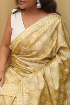 Stunning Yellow Bhagalpur Silk Saree - Elegant and Timeless - Luxurion World
