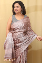 Soft and Elegant Pastel Bhagalpur Silk Saree - Luxurion World
