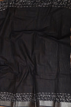 Elegant Dark Blue Linen Cotton Saree: Bhagalpur Beauty - Luxurion World