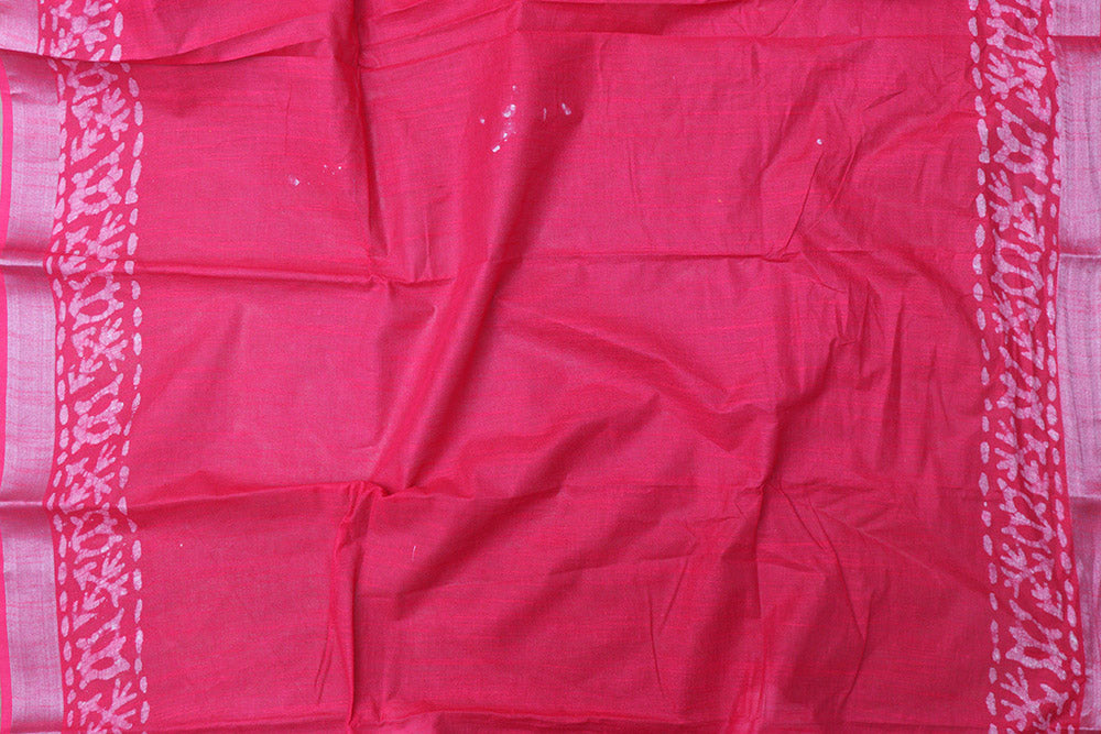 Elegant Pink Bhagalpur Linen Saree - Luxurion World