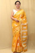 Sunshine Yellow Bhagalpur Linen Saree - Luxurion World