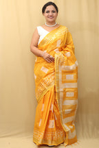 Sunshine Yellow Bhagalpur Linen Saree - Luxurion World