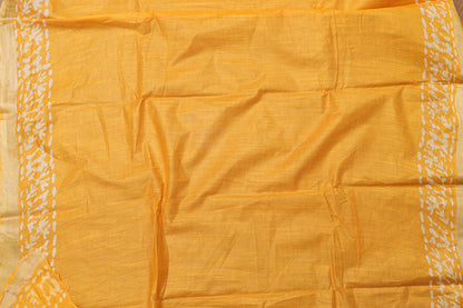 Sunshine Yellow Bhagalpur Linen Saree - Luxurion World