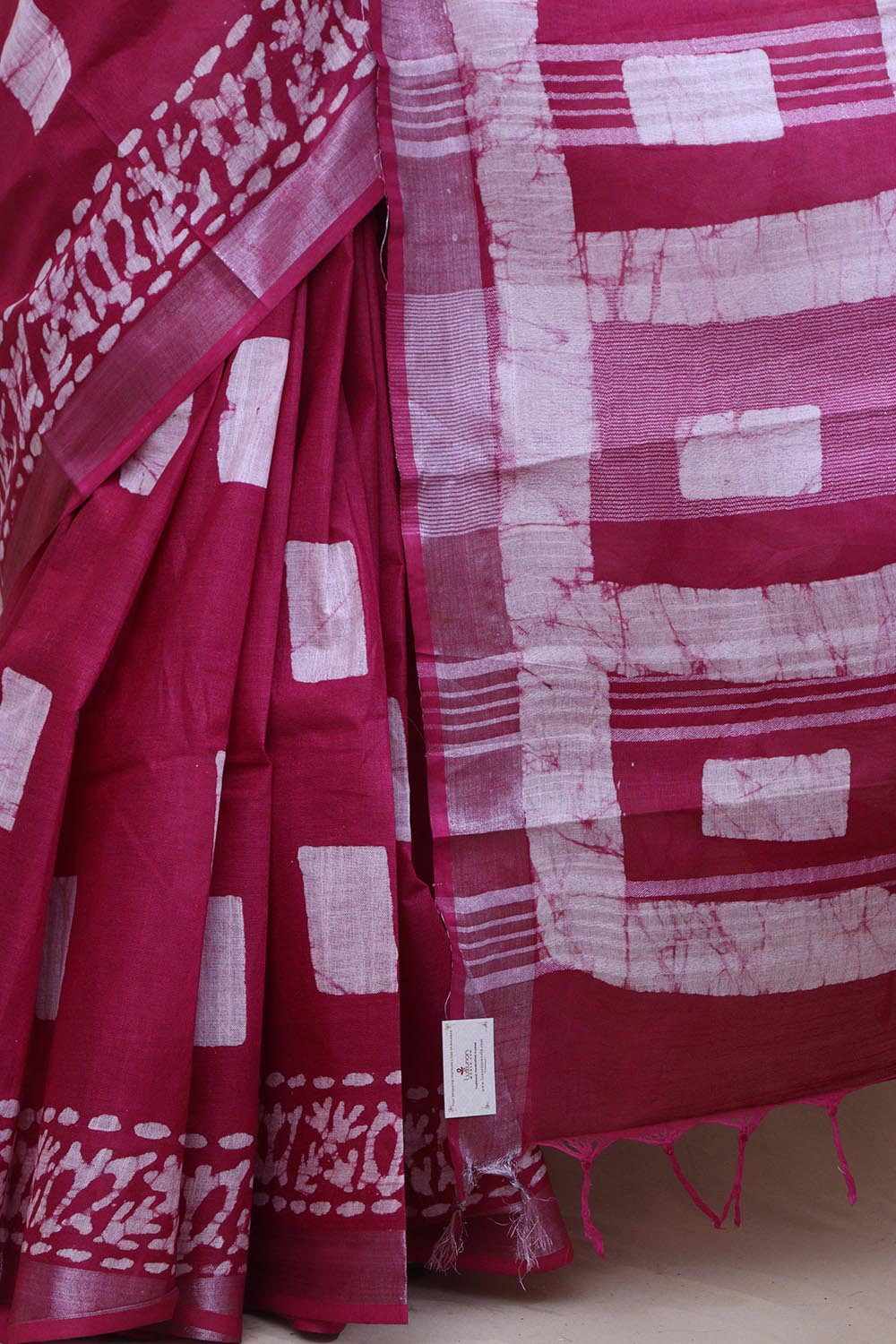 Elegant Pink Bhagalpur Linen Saree - Luxurion World