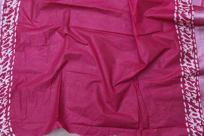 Elegant Pink Bhagalpur Linen Saree - Luxurion World